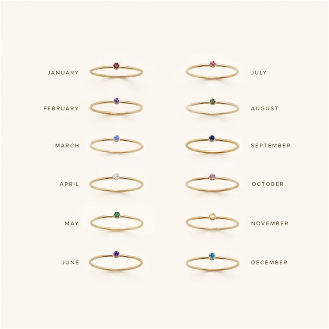 Angelina Birthstone Stacker Ring