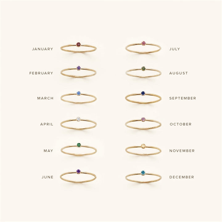 Angelina Birthstone Stacker Ring