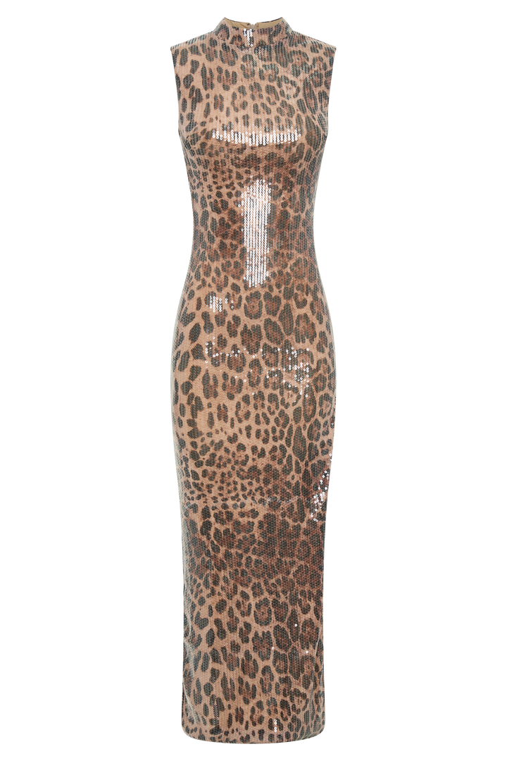 Veronica Leopard Midi Dress