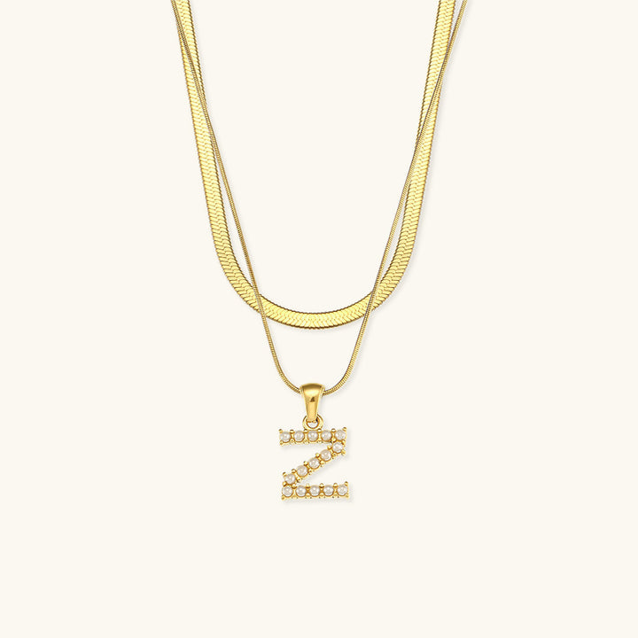 Fiona Layered Gold Initial Letter Necklace